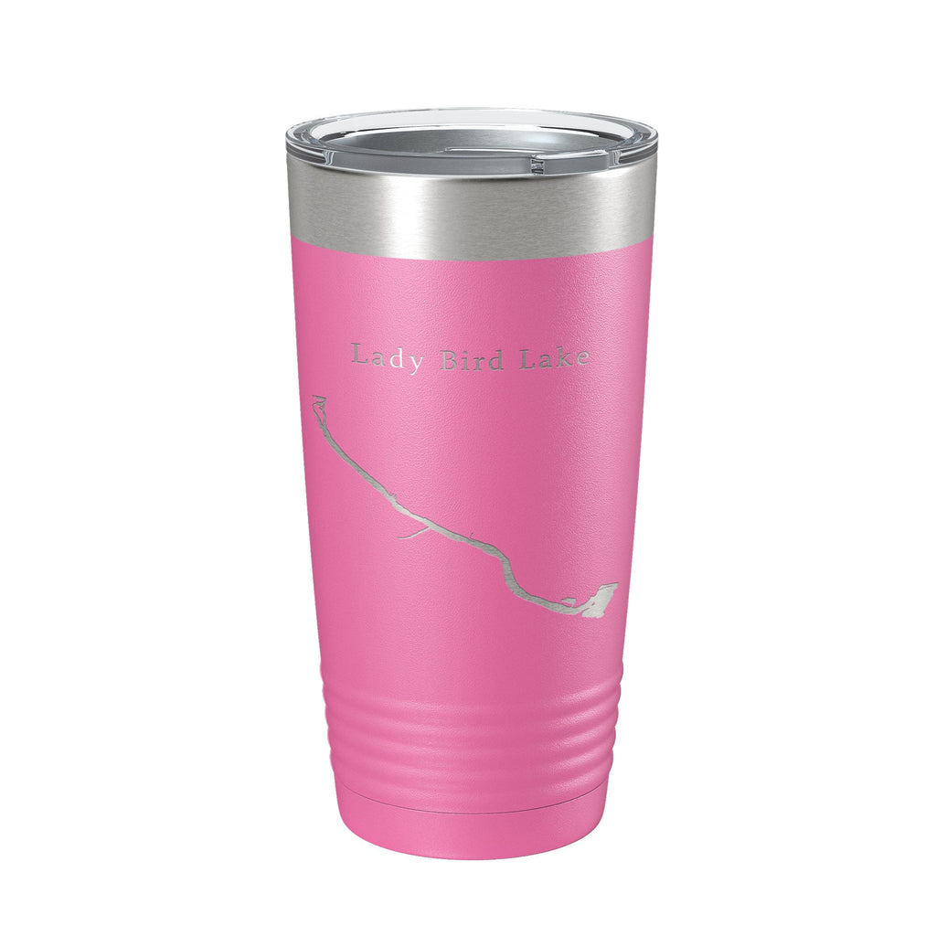 Lady Bird Lake Map Tumbler Travel Mug Insulated Laser Engraved Coffee Cup Austin Texas 20 oz
