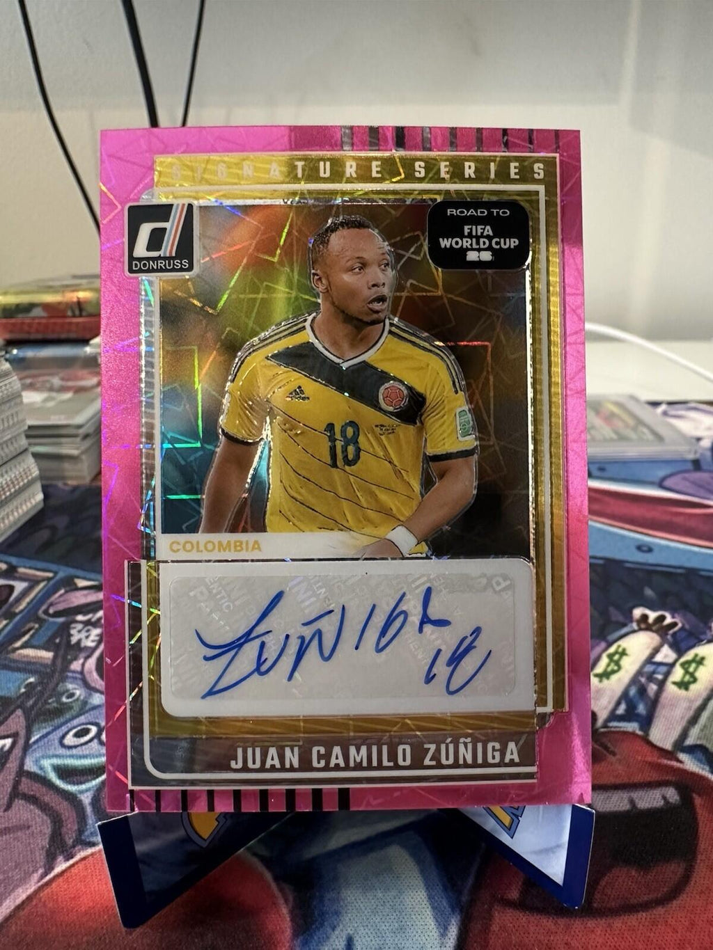 2025-26 Panini Donruss World Cup Juan Camilo Zuniga Pink Auto #SS-JCZ Colombia