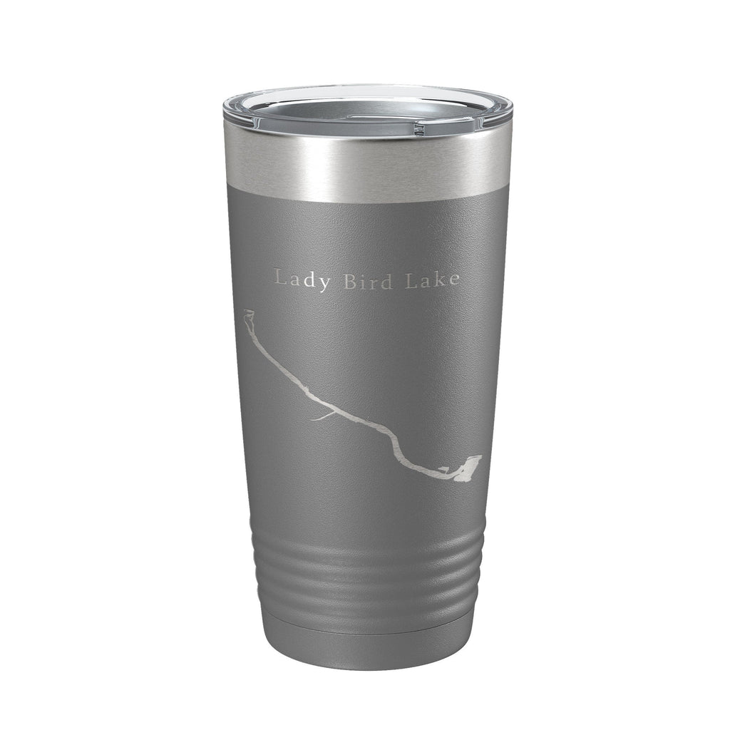 Lady Bird Lake Map Tumbler Travel Mug Insulated Laser Engraved Coffee Cup Austin Texas 20 oz