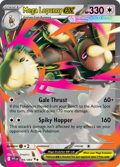 Mega Lopunny ex 084/094 Double Rare Phantasmal Flames Pokemon Holo Near Mint