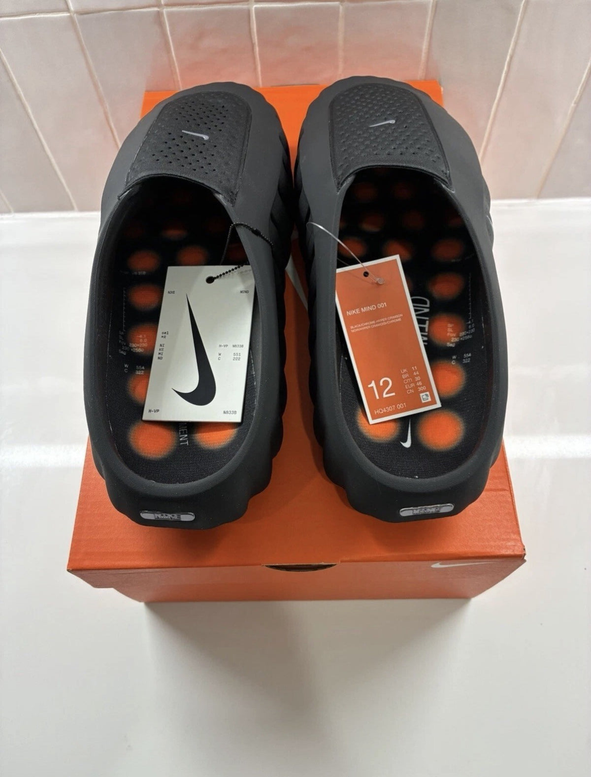 Nike Mind 001 Slide Black Chrome Size 12 HQ4307-001