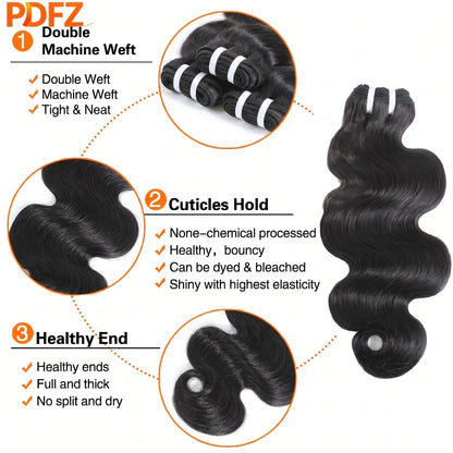 24 26 28 30 Inch Body Wave Bundles 100% Human Hair Brazilian 16A Remy Weave Raw Hair Unprocessed Double Weft Human Hair Bundles Extensions