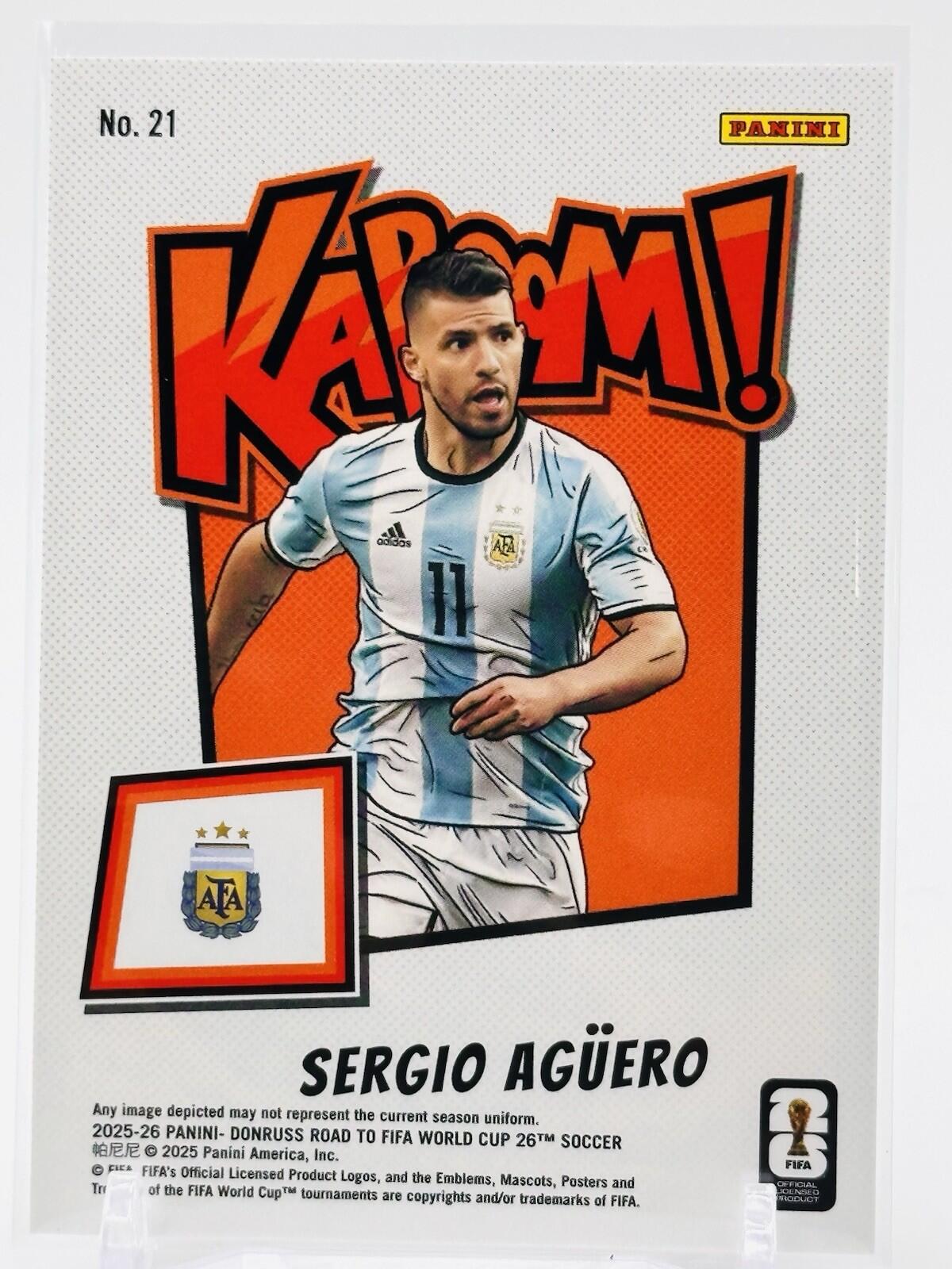 2025-26 Panini Donruss Road To FIFA World Cup Kaboom! Sergio Aguero SSP
