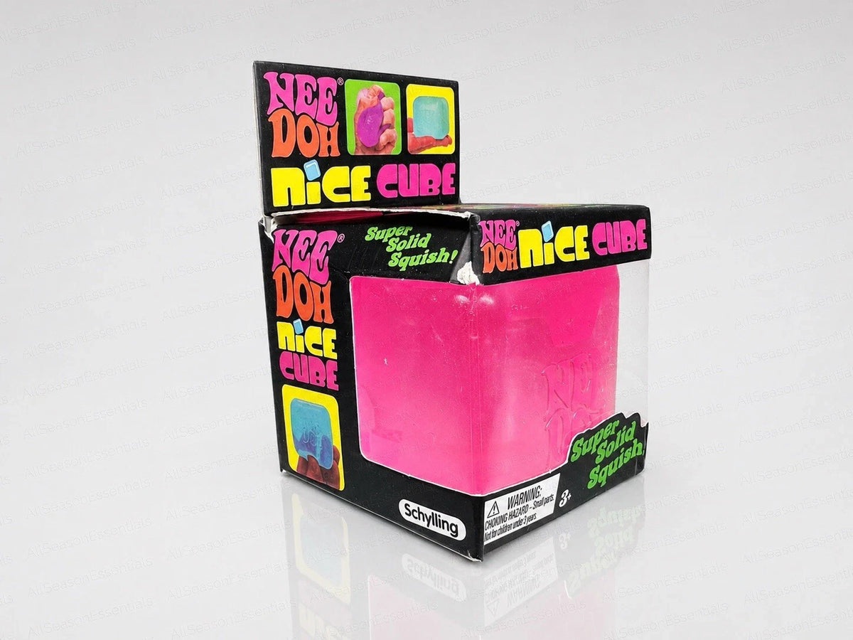 Nee Doh Fidget Toy Nice Cube Super Solid Squish Pink Sensory Stress Relief New