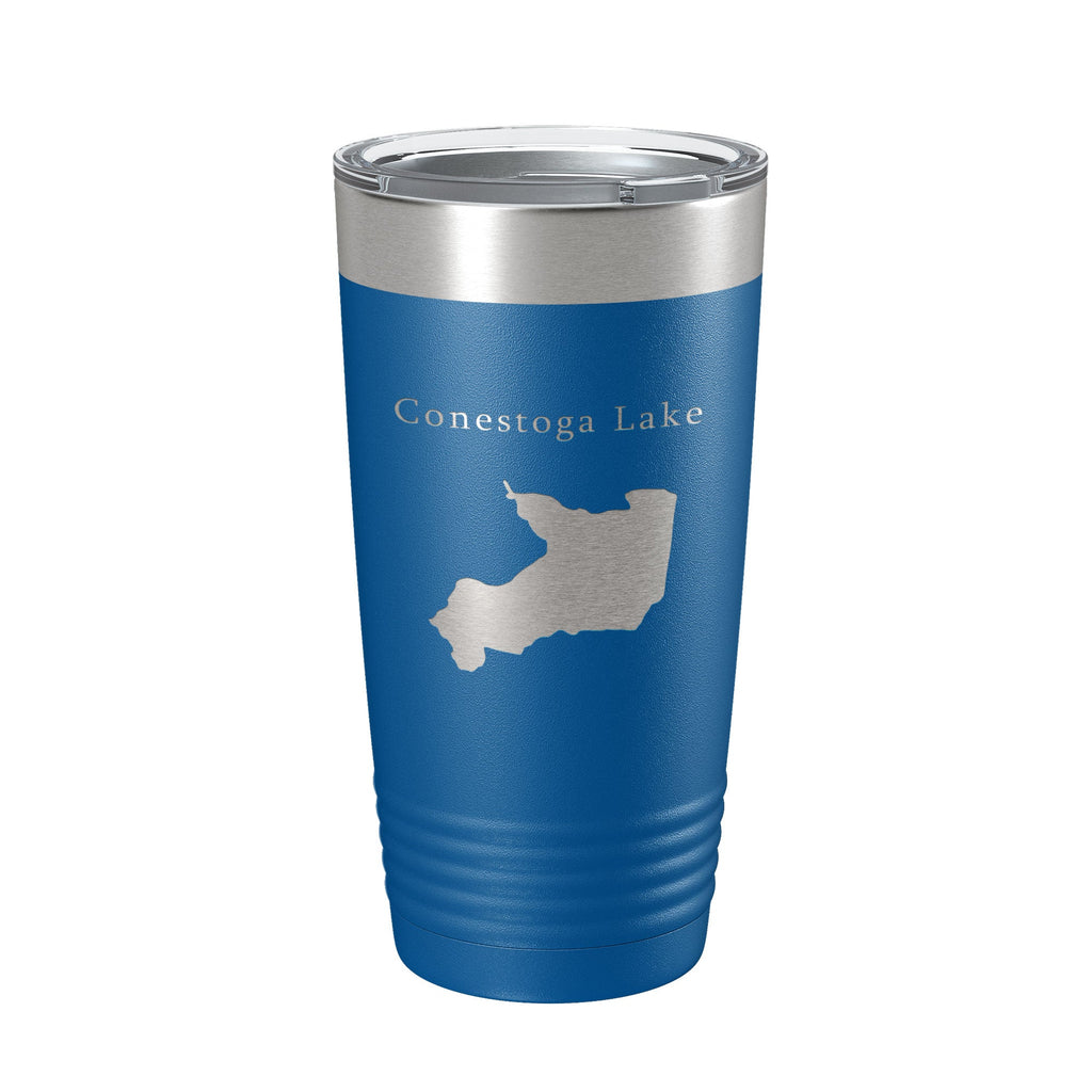 Conestoga Lake Map Tumbler Travel Mug Insulated Laser Engraved Coffee Cup Nebraska 20 oz