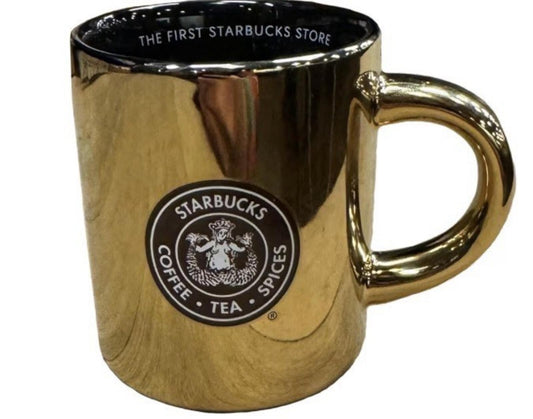 Starbucks HTF GOLD Pike Place OG Logo Ceramic Demi Mug 4oz