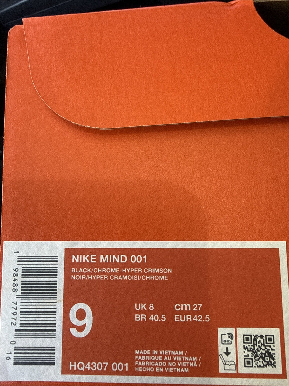 Nike Mind 001 Black Chrome HQ4307-001 (SHIP FAST)Size 9 US men’s