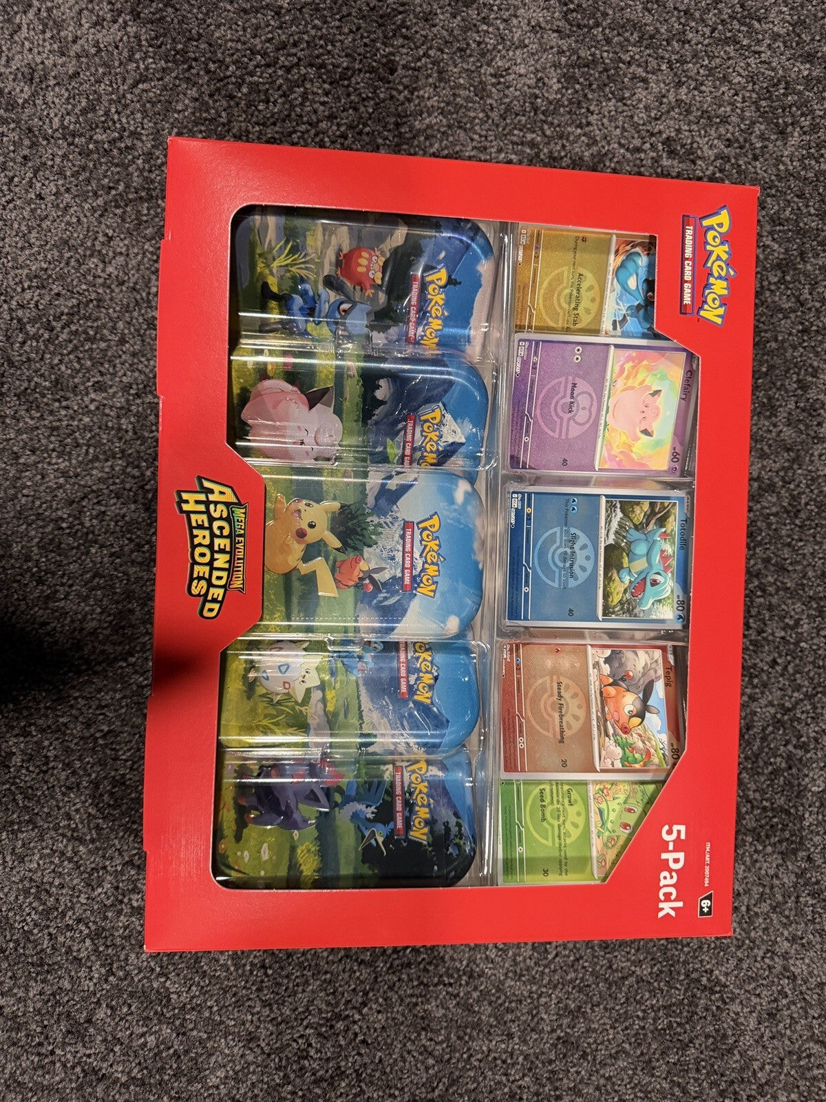 COSTCO Pokémon TCG Mega Evolution Ascended Heroes Mini Tins 5-Pack Sealed