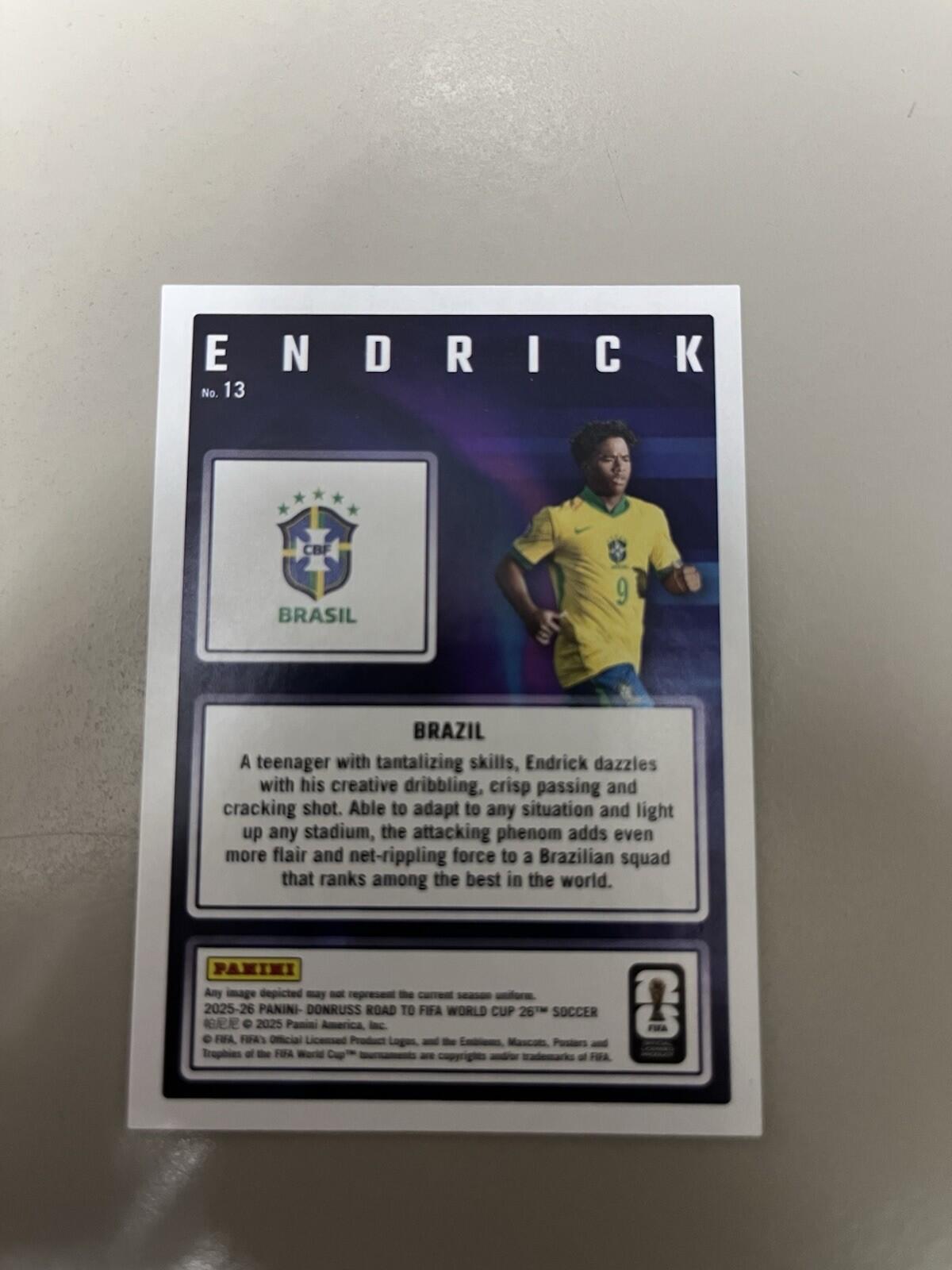 🔥 2025 Donruss Road To The World Cup Endrick Magicians #13 Brazil