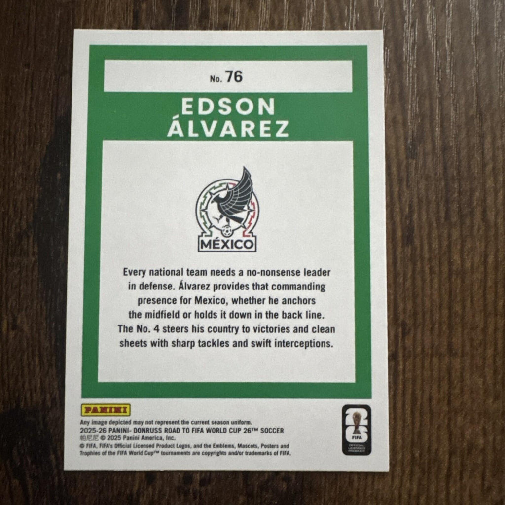2026 Panini Donruss Road to FIFA WC Edson Álvarez Mexico Green /5 JERSEY MATCH