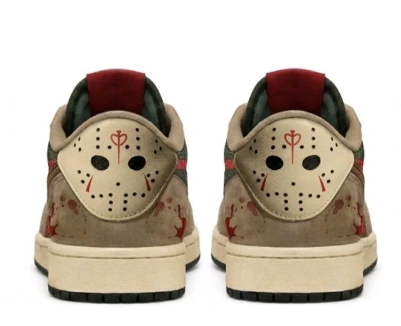 ColdSins Nightmares Custom Jordan 1 Low Men Sz 14 Freddy vs Jason CONFIRMED