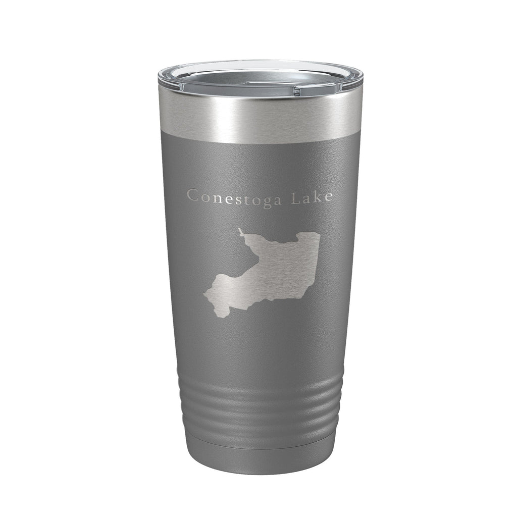 Conestoga Lake Map Tumbler Travel Mug Insulated Laser Engraved Coffee Cup Nebraska 20 oz