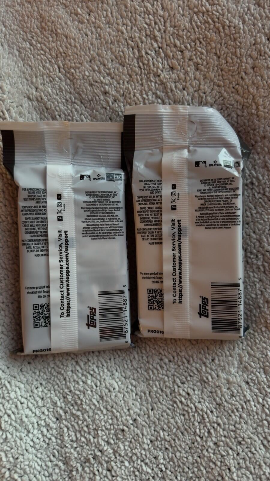 Lot Of 2 Hobby Packs 2025 Topps Stadium Club Sealed