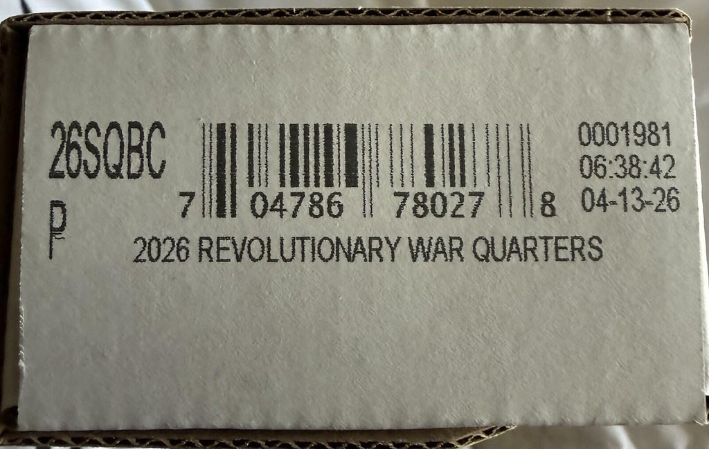 Semiquincentennial Quarters 2026 Rolls and Bags - Revolutionary War - 2 Roll Set