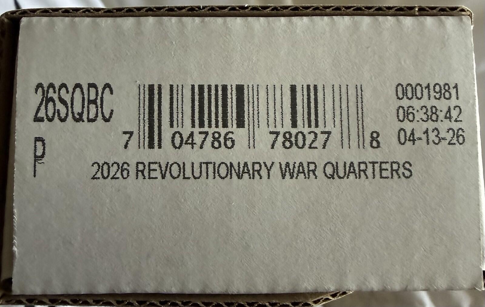 Semiquincentennial Quarters 2026 Rolls and Bags - Revolutionary War - 2 Roll Set