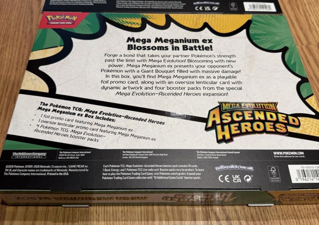Lot of 3 Sealed Pokemon Ascended Heroes Mega ex Box Feraligatr Emboar Meganium