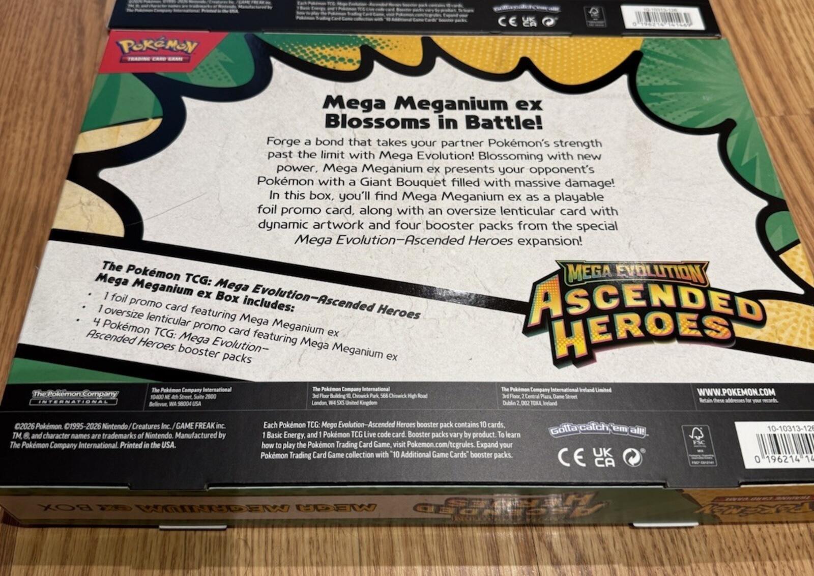 Lot of 3 Sealed Pokemon Ascended Heroes Mega ex Box Feraligatr Emboar Meganium