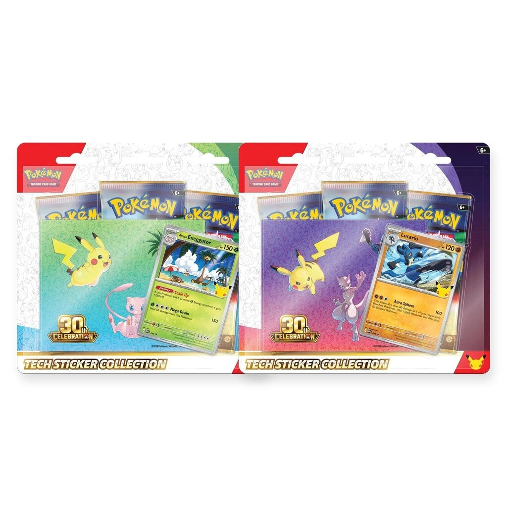 Pokemon 30th Anniversary Celebration Tech Sticker Collection Set of 2 Presale