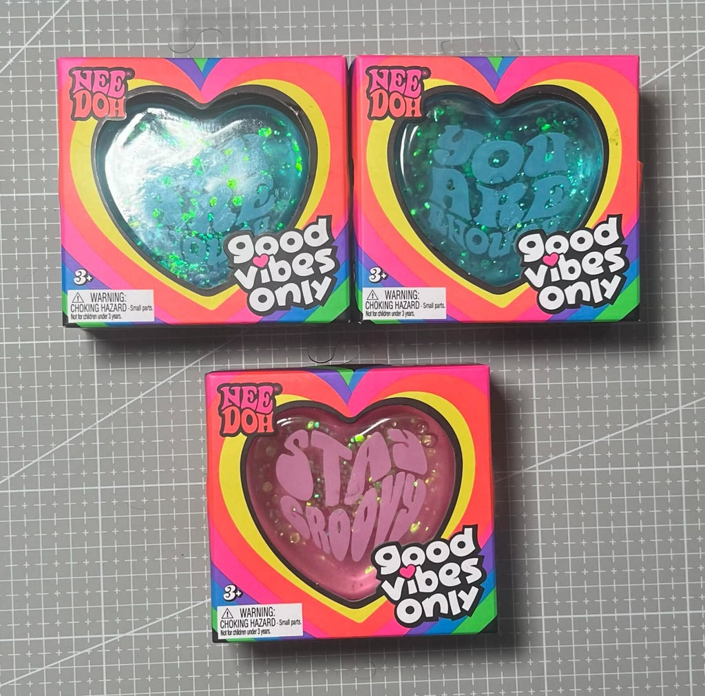 NeeDoh Good Vibes Only Heart - AUTHENTIC Schylling toy! Nee Doh - Pick Style