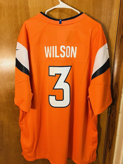 Nike NFL Denver Broncos Russell Wilson #3 Men’s 3XL Orange Jersey New