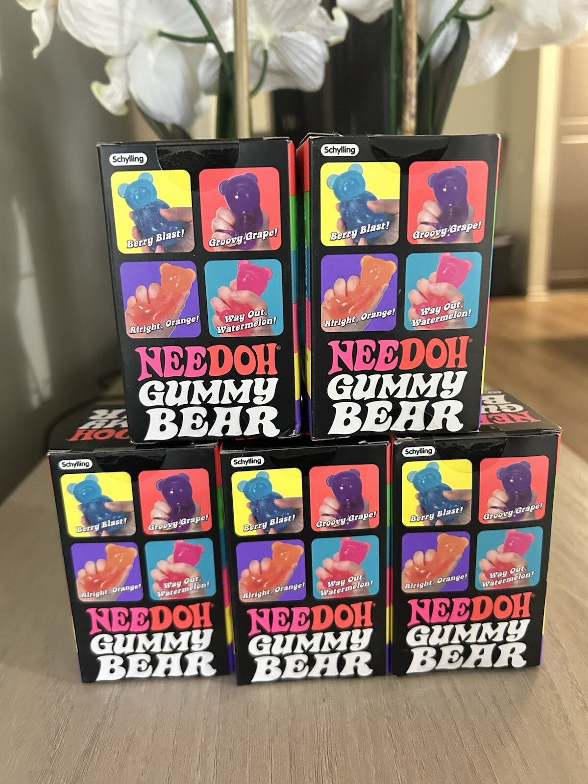 Needoh Gummy bear Squishy Squeeze Sensory Fidget Toy Stress Relief - Lot Of 5