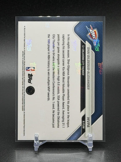 Shai Gilgeous-Alexander MVP Winner 2025-26 NBA Topps NOW Card #MVPA💥IN HAND💥