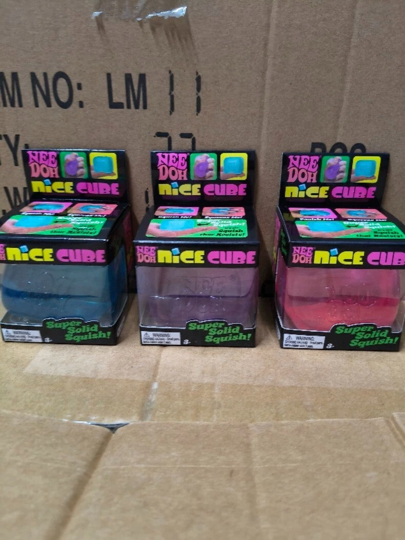 1-3pc NeeDoh Nice Cube -Sensory Squeeze Toy with Super Solid Squish 2.25" Cube