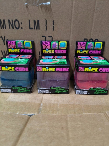 1-3pc NeeDoh Nice Cube -Sensory Squeeze Toy with Super Solid Squish 2.25" Cube