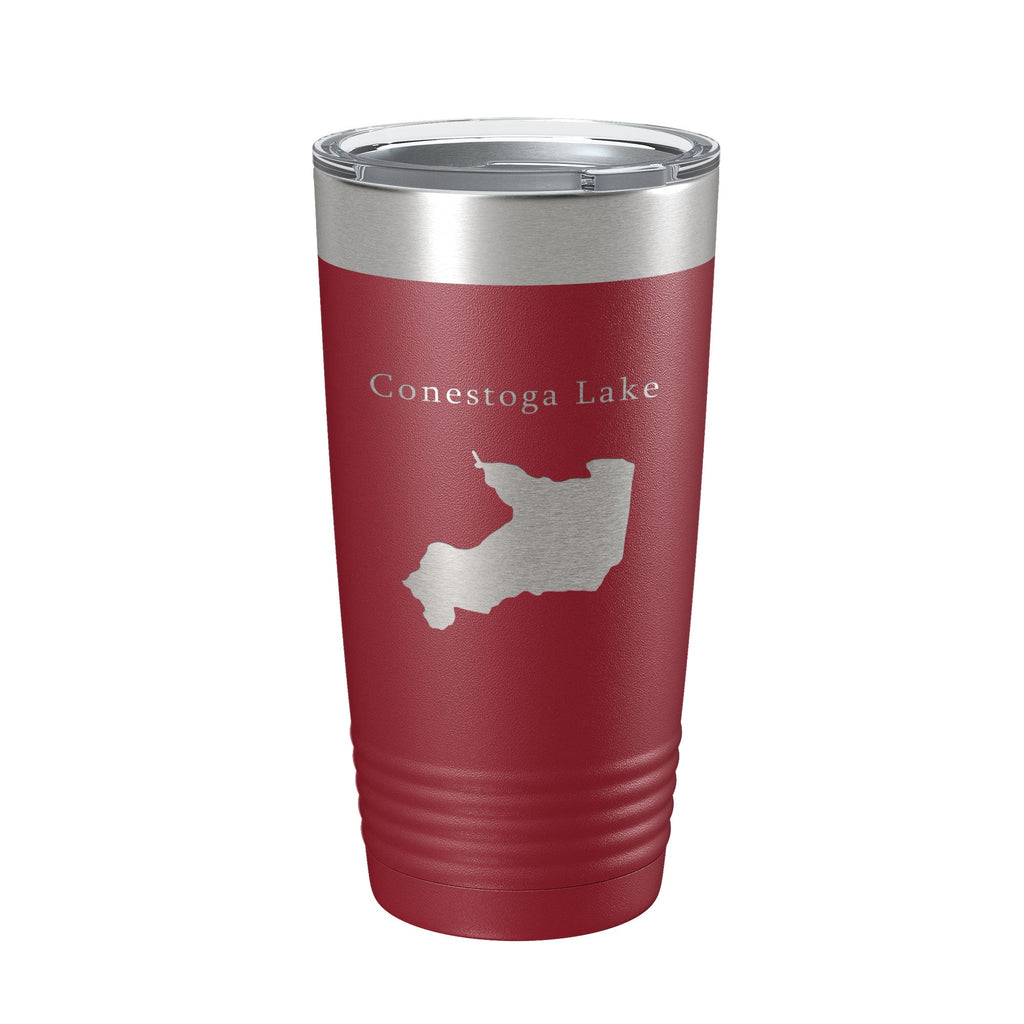 Conestoga Lake Map Tumbler Travel Mug Insulated Laser Engraved Coffee Cup Nebraska 20 oz