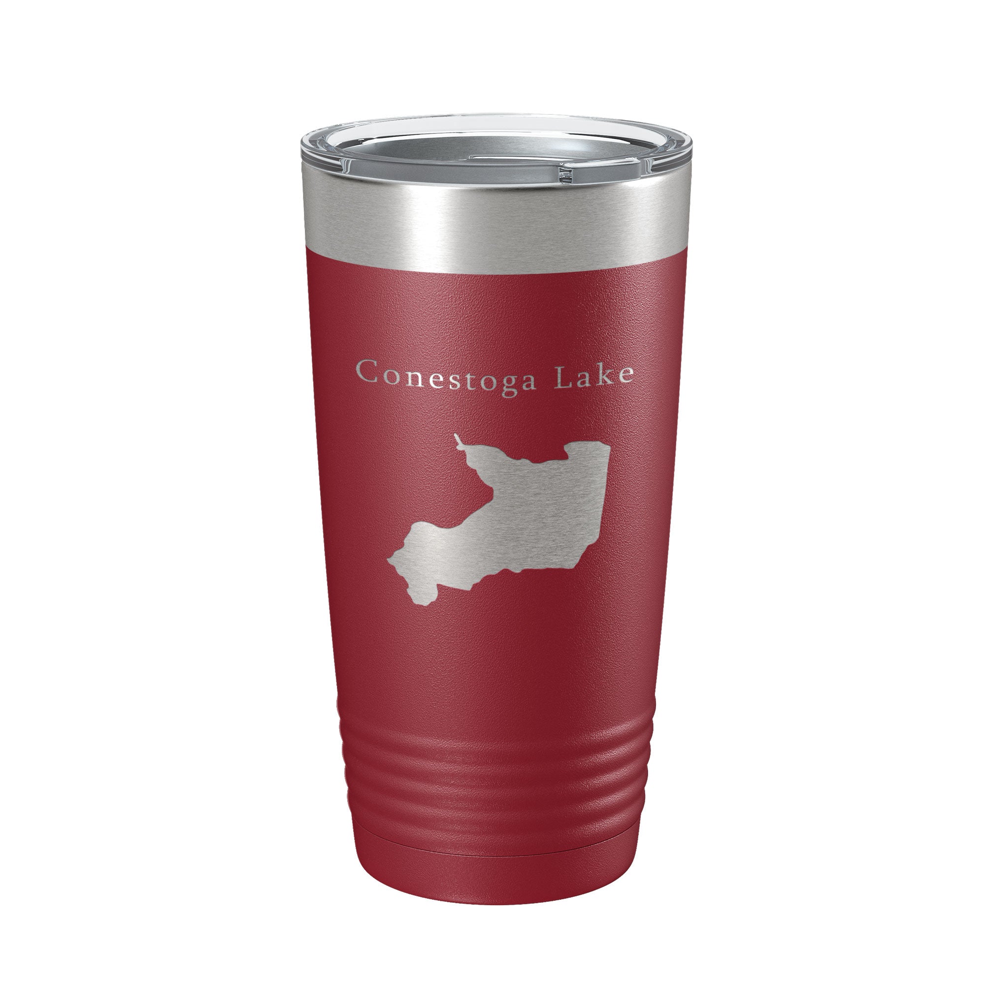 Conestoga Lake Map Tumbler Travel Mug Insulated Laser Engraved Coffee Cup Nebraska 20 oz