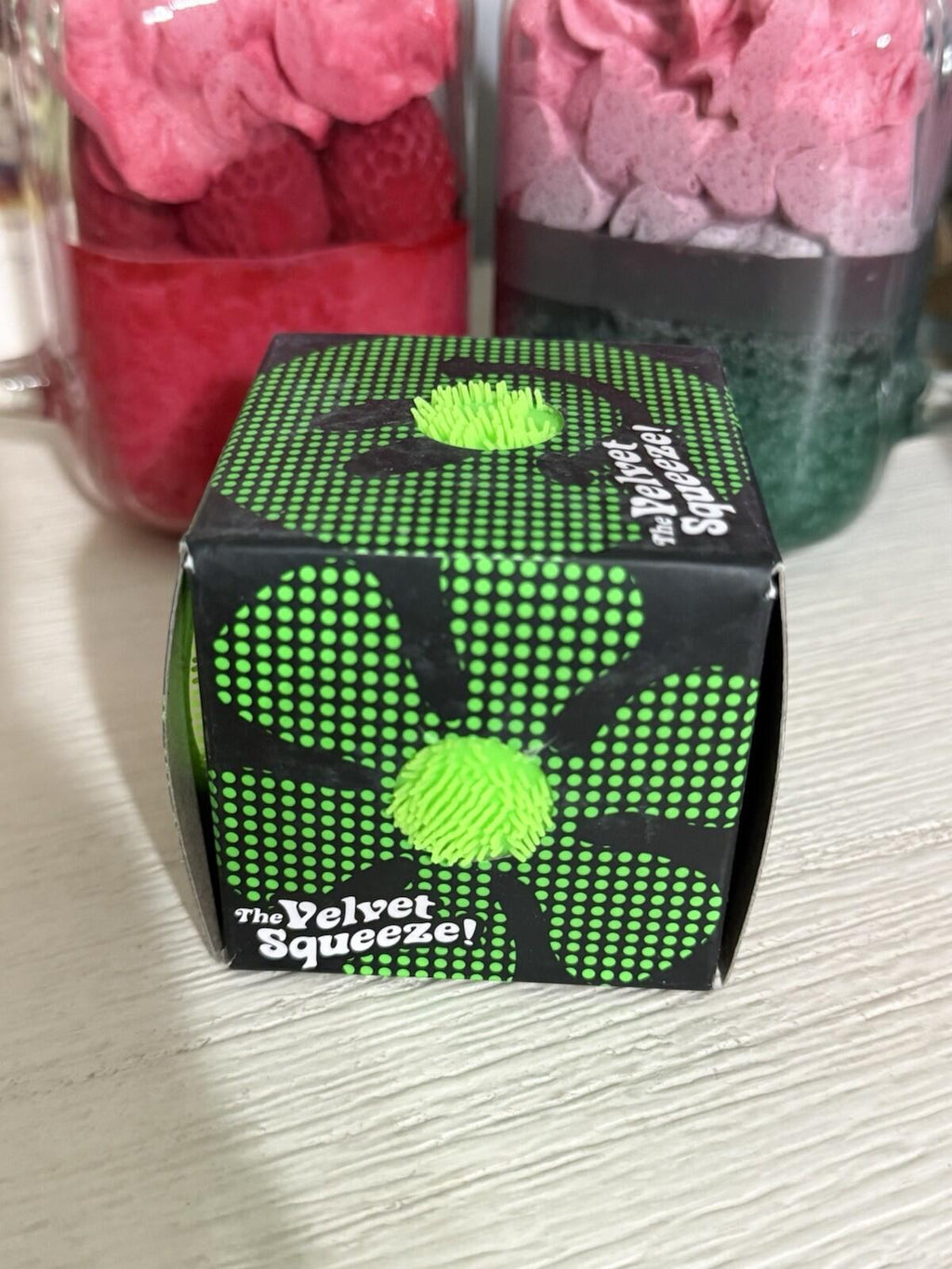 Green Needoh FUZZ BALL Flower Power Nee Doh Squishy NEE-DOH Fuzzball AUTHENTIC
