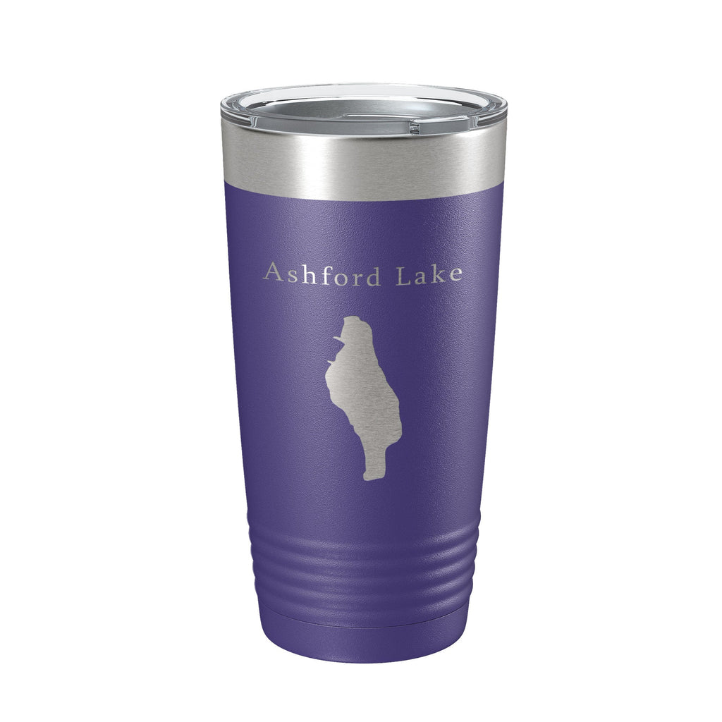 Ashford Lake Map Tumbler Travel Mug Insulated Laser Engraved Coffee Cup Connecticut 20 oz