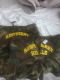 Raspberry Hills Camouflage Cargo Shorts Cotton Green Brown Pockets Button Men XL