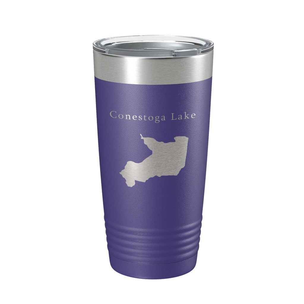 Conestoga Lake Map Tumbler Travel Mug Insulated Laser Engraved Coffee Cup Nebraska 20 oz
