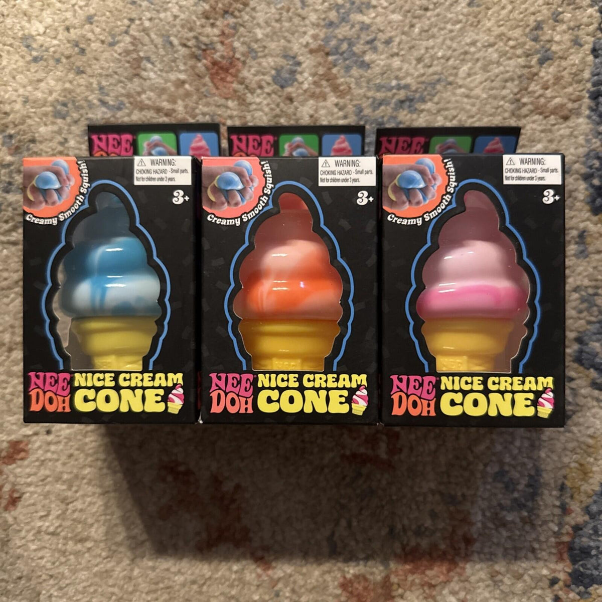 GENUINE NEW TikTok Viral NeeDoh Nice Cream Cone Ice Cream Lot of 3 Colors