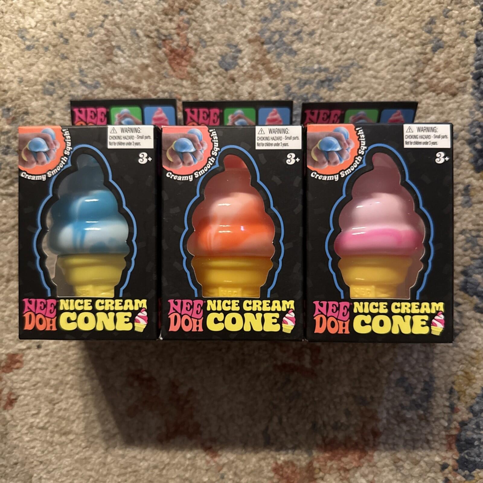 GENUINE NEW TikTok Viral NeeDoh Nice Cream Cone Ice Cream Lot of 3 Colors