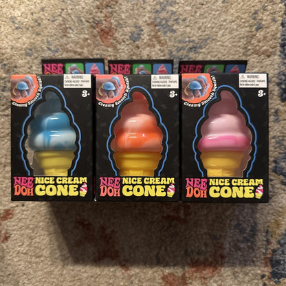 GENUINE NEW TikTok Viral NeeDoh Nice Cream Cone Ice Cream Lot of 3 Colors