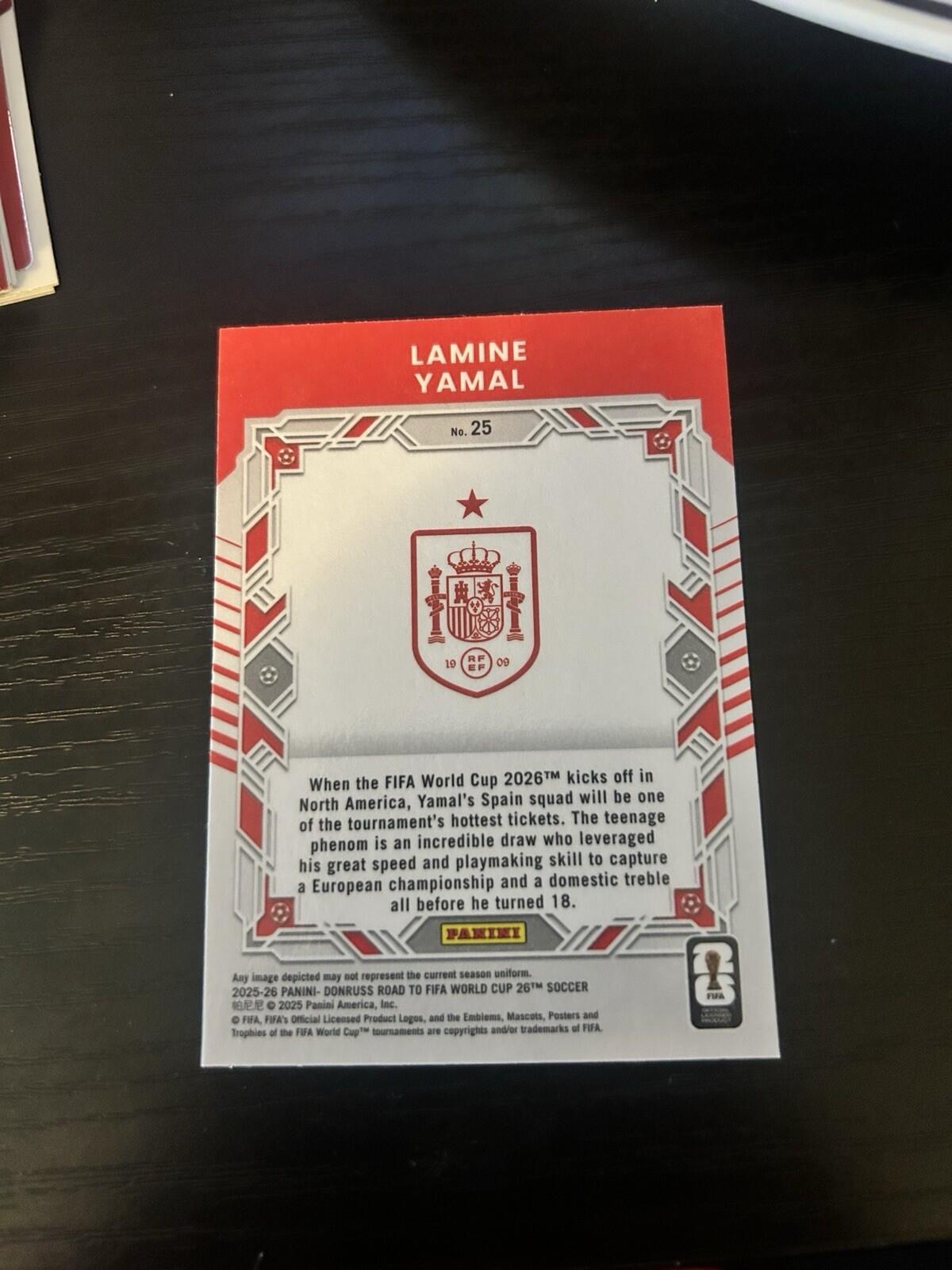 2025/26 Donruss Road to FIFA World Cup Lamine Yamal Elite Series