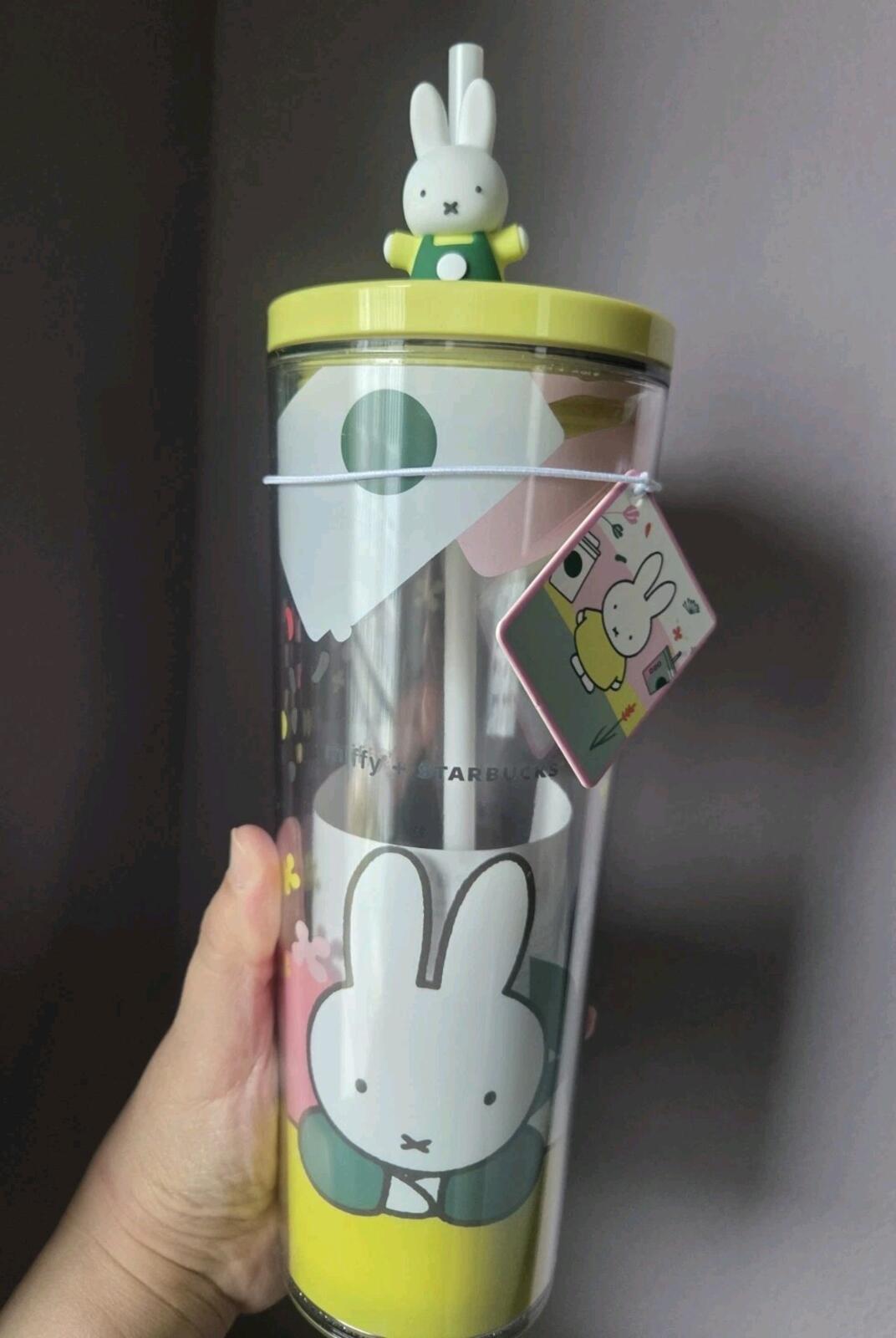 STARBUCKS x MIFFY 24oz Tumbler Cold Cup w/ Miffy Barista Topper READY TO SHIP 🔥
