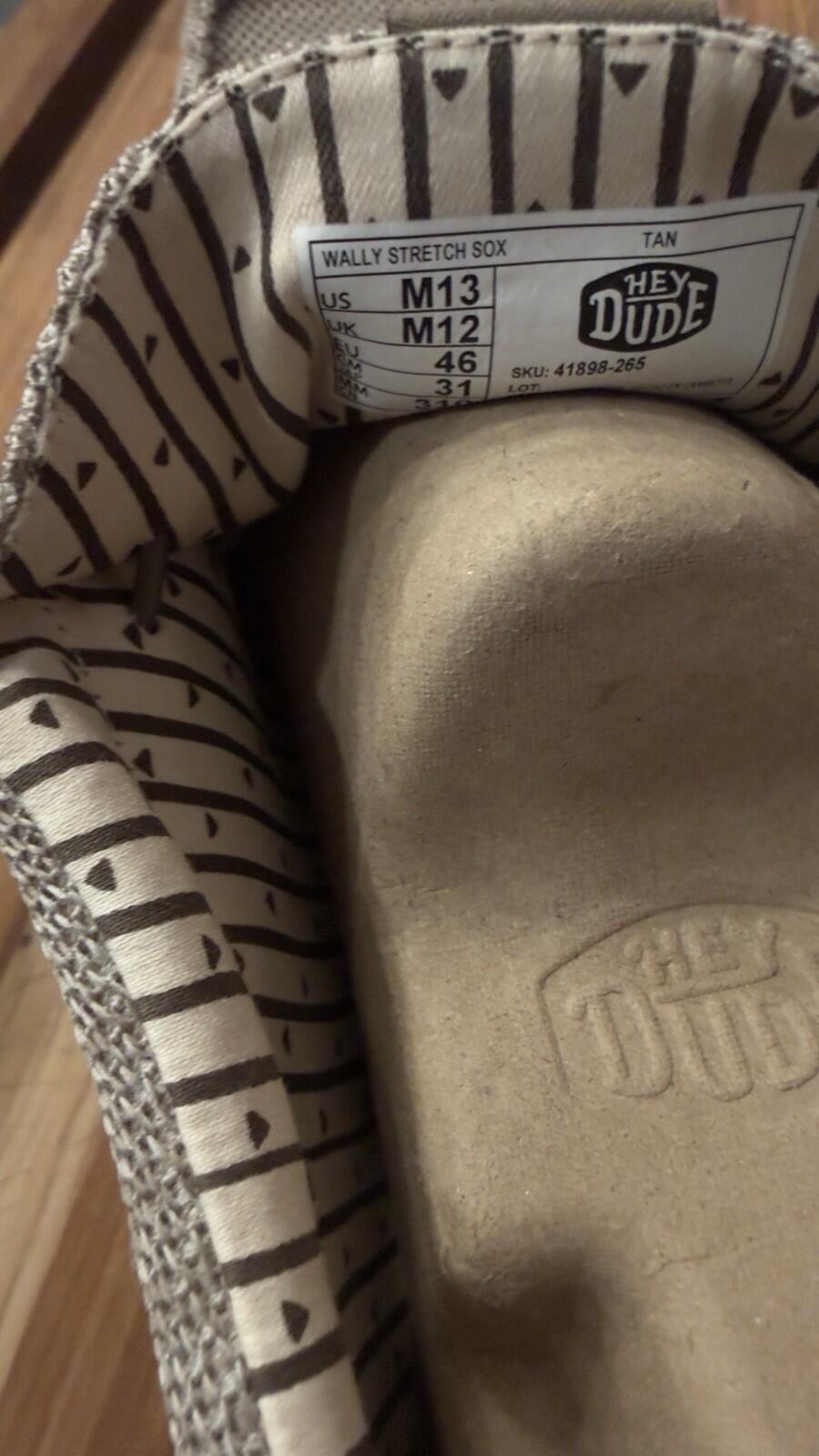 Hey Dude Wally Stretch Mesh Canvas Tan Mens Loafer Shoes NEW