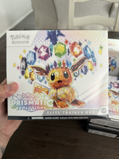 Pokemon TCG Prismatic Evolutions Elite Trainer Box ETB Lot of 3 Sealed