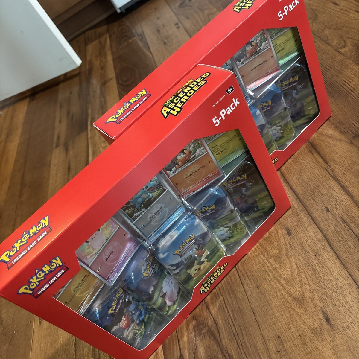 Set of 2 Pokémon TCG Ascended Heroes SEALED Mini Tin 5-Pack Costco Box - 10 Tins
