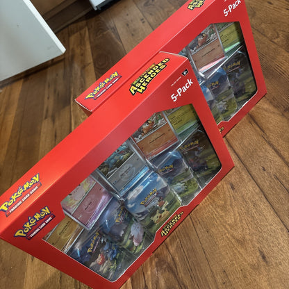 Set of 2 Pokémon TCG Ascended Heroes SEALED Mini Tin 5-Pack Costco Box - 10 Tins